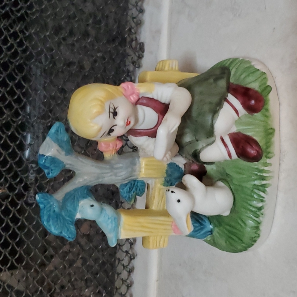 Ceramic Girl Reading to Animals